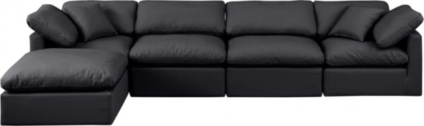 Indulge 140" Vegan Leather Upholstered 5pc. Modular Sectional