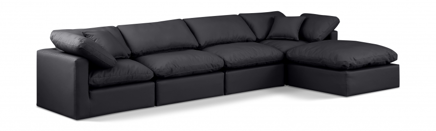 Indulge 140" Vegan Leather Upholstered 5pc. Modular Sectional