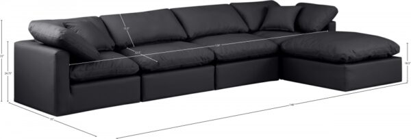 Indulge 140" Vegan Leather Upholstered 5pc. Modular Sectional