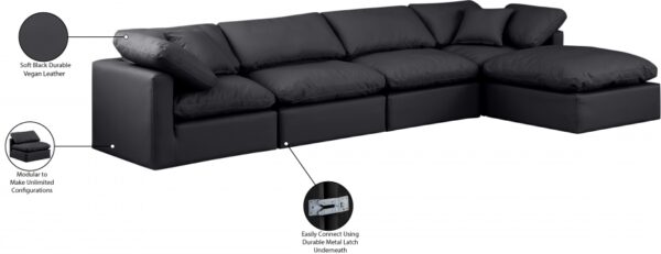 Indulge 140" Vegan Leather Upholstered 5pc. Modular Sectional