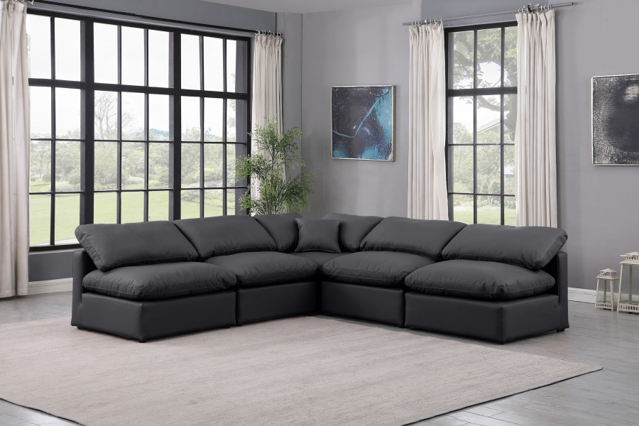 Indulge 105" Vegan Leather Upholstered 5pc. Modular Sectional