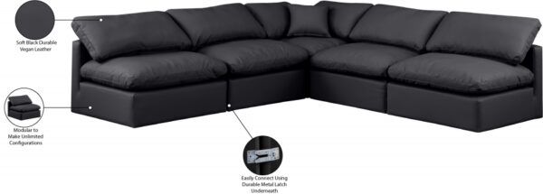 Indulge 105" Vegan Leather Upholstered 5pc. Modular Sectional