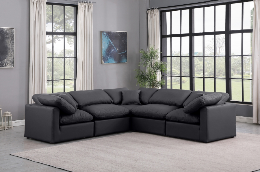 Indulge 105" Vegan Leather Upholstered 5pc. Modular Sectional