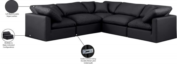 Indulge 105" Vegan Leather Upholstered 5pc. Modular Sectional
