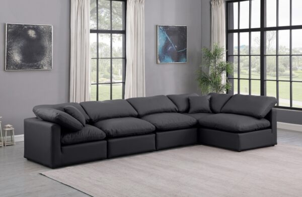 Indulge 140" Vegan Leather Upholstered 5pc. Modular Sectional