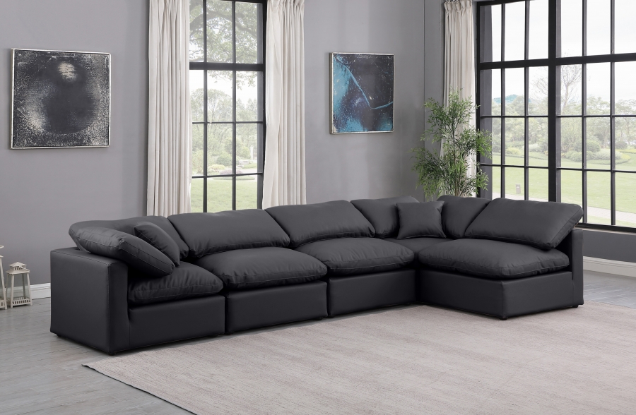 Indulge 140" Vegan Leather Upholstered 5pc. Modular Sectional