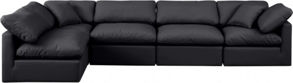 Indulge 140" Vegan Leather Upholstered 5pc. Modular Sectional