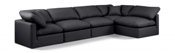 Indulge 140" Vegan Leather Upholstered 5pc. Modular Sectional