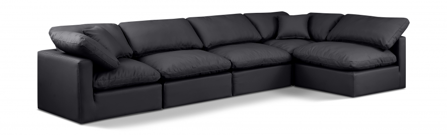 Indulge 140" Vegan Leather Upholstered 5pc. Modular Sectional