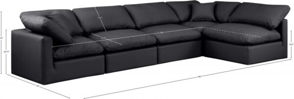 Indulge 140" Vegan Leather Upholstered 5pc. Modular Sectional