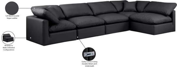 Indulge 140" Vegan Leather Upholstered 5pc. Modular Sectional
