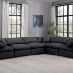 Indulge 140" Vegan Leather Upholstered 6pc. Modular Sectional