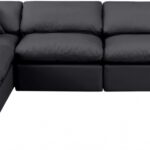 Indulge 140" Vegan Leather Upholstered 6pc. Modular Sectional