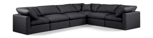 Indulge 140" Vegan Leather Upholstered 6pc. Modular Sectional
