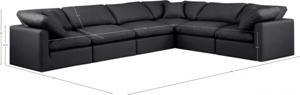 Indulge 140" Vegan Leather Upholstered 6pc. Modular Sectional