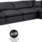 Indulge 140" Vegan Leather Upholstered 6pc. Modular Sectional