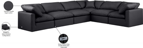 Indulge 140" Vegan Leather Upholstered 6pc. Modular Sectional