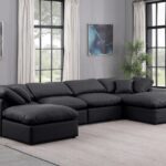 Indulge 140" Vegan Leather Upholstered 6pc. Modular Sectional