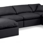 Indulge 140" Vegan Leather Upholstered 6pc. Modular Sectional