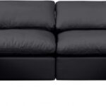 Indulge 140" Vegan Leather Upholstered 6pc. Modular Sectional