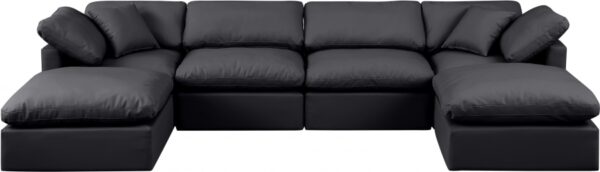 Indulge 140" Vegan Leather Upholstered 6pc. Modular Sectional