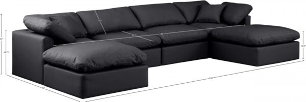 Indulge 140" Vegan Leather Upholstered 6pc. Modular Sectional