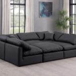 Indulge 105" Vegan Leather Upholstered 6pc. Modular Sectional