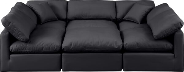 Indulge 105" Vegan Leather Upholstered 6pc. Modular Sectional