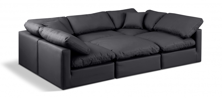 Indulge 105" Vegan Leather Upholstered 6pc. Modular Sectional