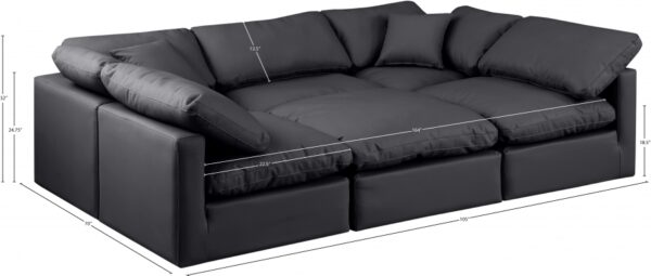 Indulge 105" Vegan Leather Upholstered 6pc. Modular Sectional