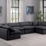 Indulge 140" Vegan Leather Upholstered 6pc. Modular Sectional