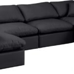 Indulge 140" Vegan Leather Upholstered 6pc. Modular Sectional
