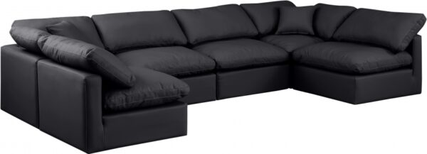Indulge 140" Vegan Leather Upholstered 6pc. Modular Sectional