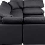 Indulge 140" Vegan Leather Upholstered 6pc. Modular Sectional