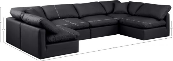 Indulge 140" Vegan Leather Upholstered 6pc. Modular Sectional