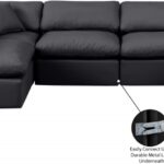Indulge 140" Vegan Leather Upholstered 6pc. Modular Sectional