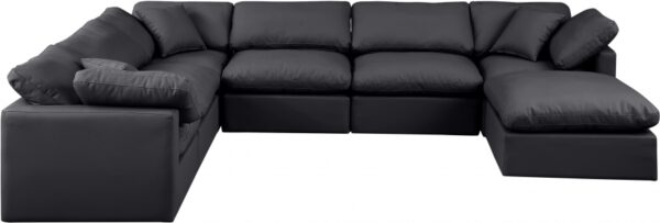 Indulge 140" Vegan Leather Upholstered 7pc. Modular Sectional