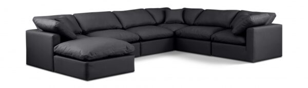 Indulge 140" Vegan Leather Upholstered 7pc. Modular Sectional