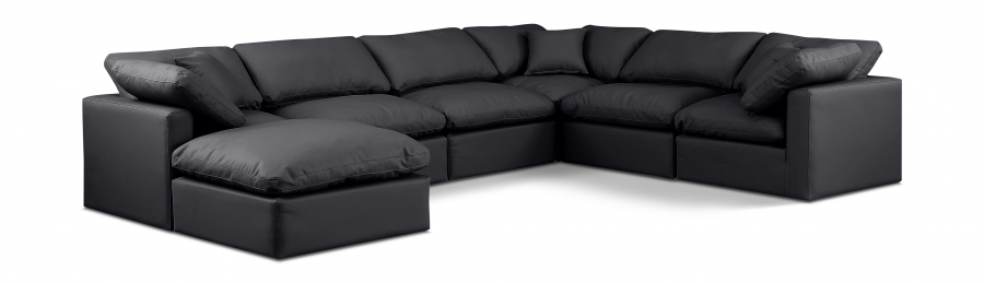 Indulge 140" Vegan Leather Upholstered 7pc. Modular Sectional