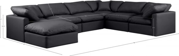 Indulge 140" Vegan Leather Upholstered 7pc. Modular Sectional