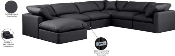 Indulge 140" Vegan Leather Upholstered 7pc. Modular Sectional