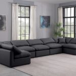 Indulge 175" Vegan Leather Upholstered 7pc. Modular Sectional