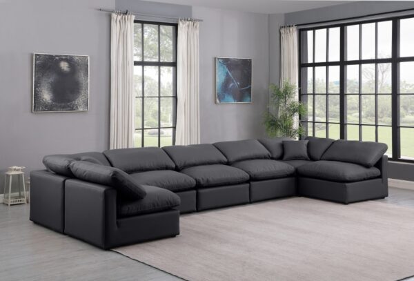 Indulge 175" Vegan Leather Upholstered 7pc. Modular Sectional