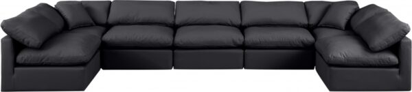 Indulge 175" Vegan Leather Upholstered 7pc. Modular Sectional