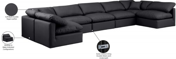 Indulge 175" Vegan Leather Upholstered 7pc. Modular Sectional