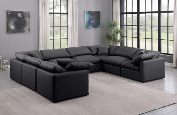 Indulge 140" Vegan Leather Upholstered 8pc. Modular Sectional