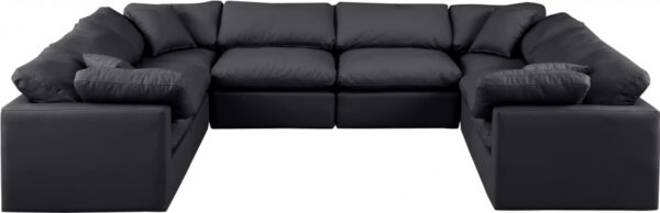 Indulge 140" Vegan Leather Upholstered 8pc. Modular Sectional