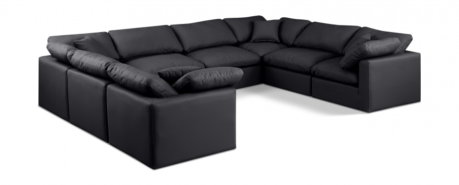 Indulge 140" Vegan Leather Upholstered 8pc. Modular Sectional