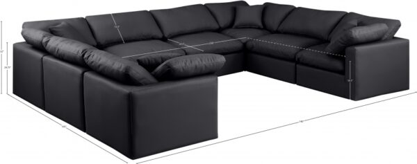 Indulge 140" Vegan Leather Upholstered 8pc. Modular Sectional