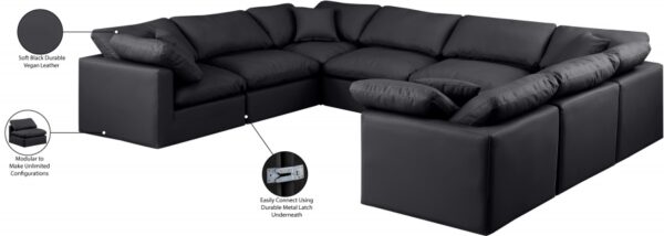 Indulge 140" Vegan Leather Upholstered 8pc. Modular Sectional